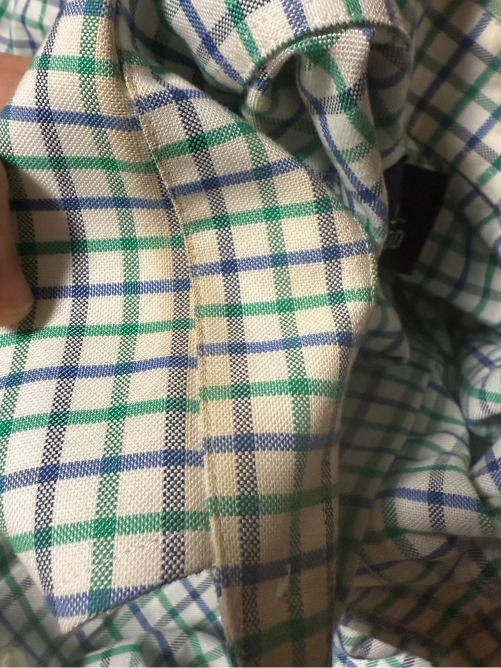Stafford Tailored Culture Regular Fit Oxford Shirt size 18 34-35 Green Grid plai - Picture 14 of 15
